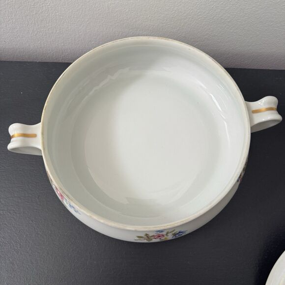 Haviland France ROSARIO Vintage Vegetable Serving Dish Gold Trim Floral China - Picture 8 of 12